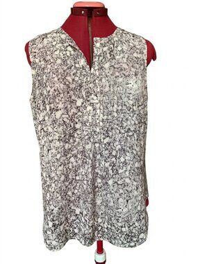 Willow & Thread - Workwear Black & White Speckled V-Notch Tank Top – Size Large